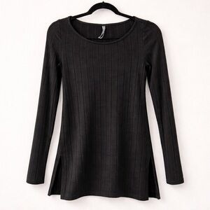Anthropologie Ribbed Knit Tunic Sweater with Side Slits